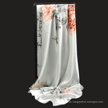 Chegada nova Floral padrão 90 * 90 cm quadrado mulheres xales Impresso lenço de poliéster